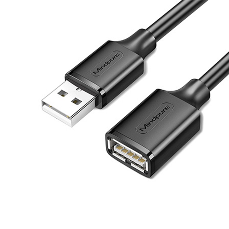 USB 2.0 Förlängningskabel - Anslut tangentbord, mus, USB-minne och mer, Svart 1.5m