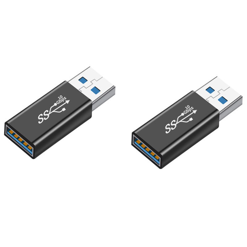 USB 3.0 hunn til USB 3.0 hann adapter - Rett - 2 stk - Høyhastighets dataoverføring