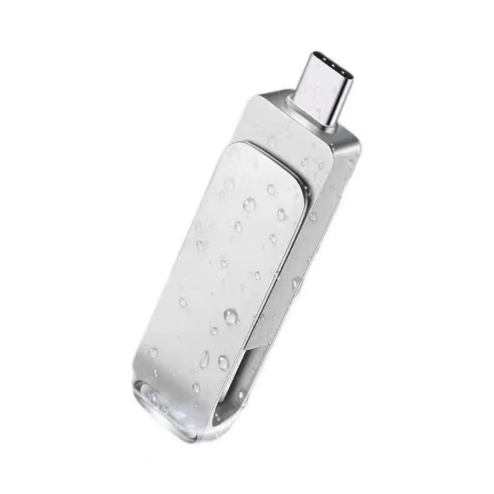 3-i-1 USB-minnepinne Høyhastighets USB 3.0 for datamaskin og smarttelefon - Sølv sinklegering 64GB