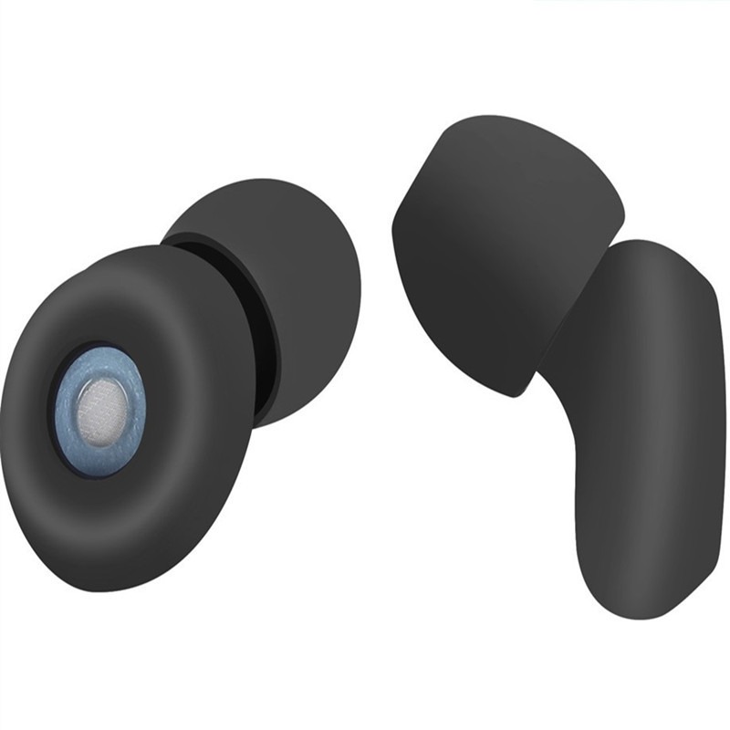 Bekväma silikonöronproppar för sömn och simning - Brusreducering och vattentäta Black