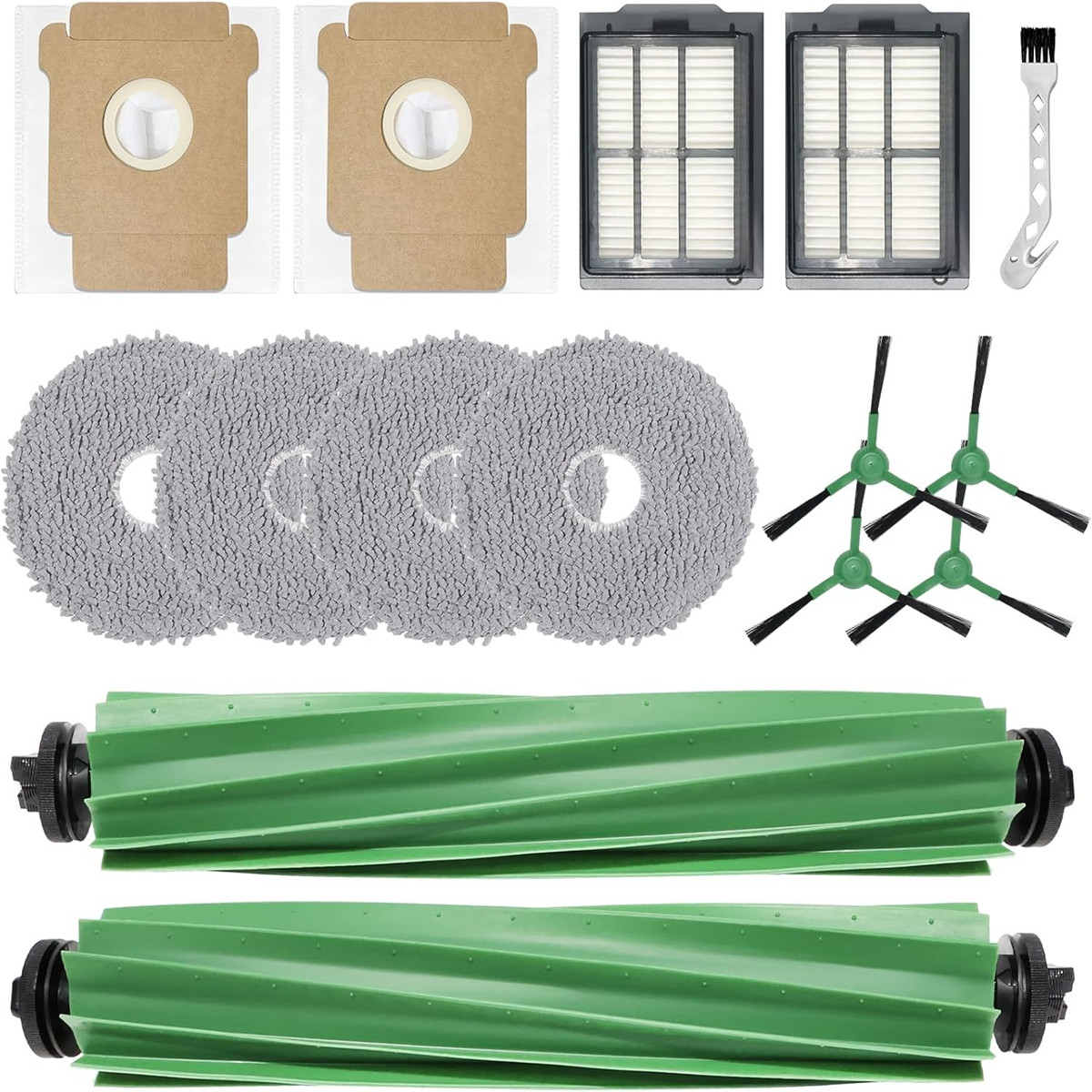 Kompatibelt tilbehørssæt til iRobot Roomba Plus 405/505 Combo robotstøvsuger - Udskiftningsdele for optimal rengøring