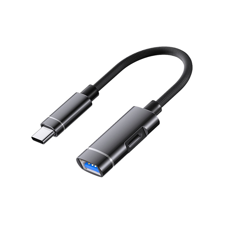 Type-C till USB Adapter Laddningsförlängningskabel - Hög hastighet, Kompakt design, Aluminiumlegering Black
