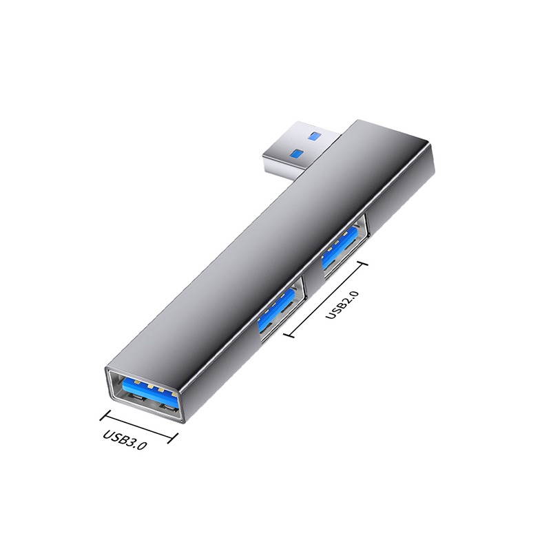 USB til dobbel USB 2.0 + USB 3.0 Multiport Adapter - Utvid tilkoblingsmulighetene for din Type-C enhet Grey