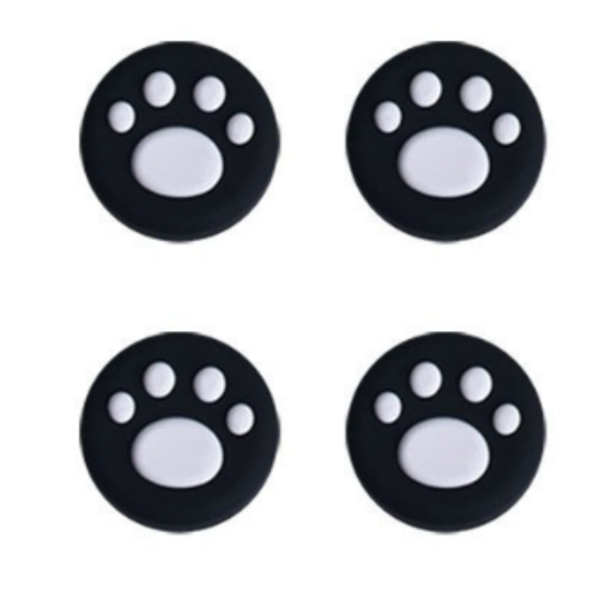 4-Pakke Paradise Switch 2 Kontroller Joystick Beskytter - Søte Kattepote Silikon Tommelgrep White+Black