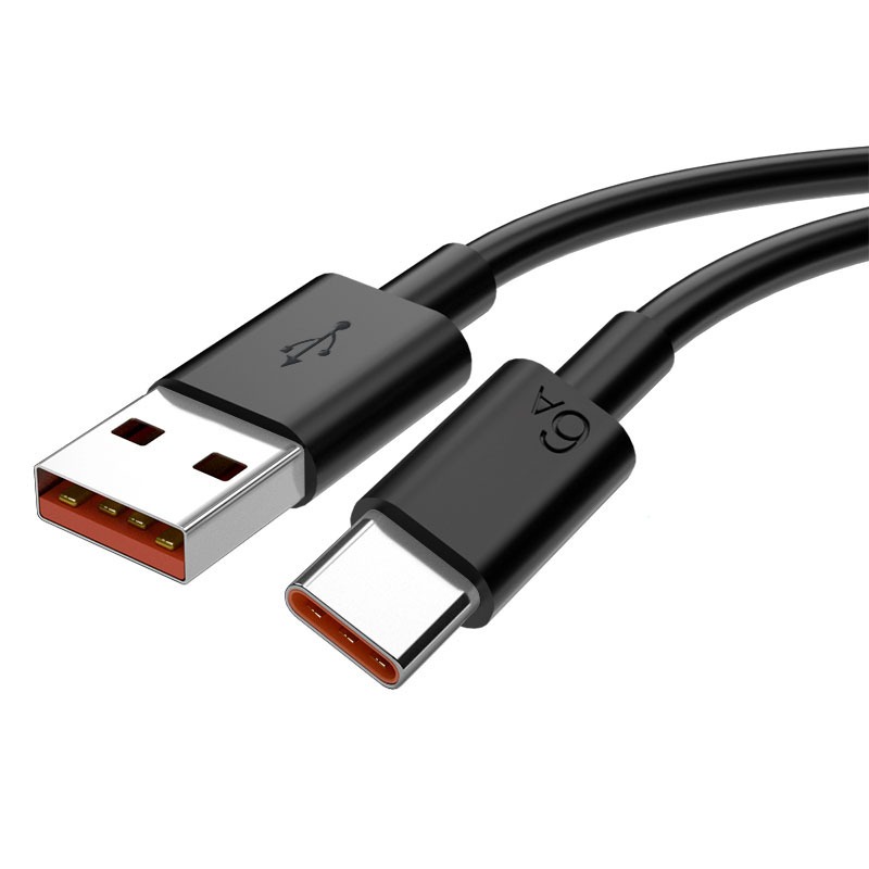 6A Superrask Type-C Datakabel, Høy Strøm, 2-Pakning, Kompatibel med Huawei, Samsung, APPLE, Garmin 1 m