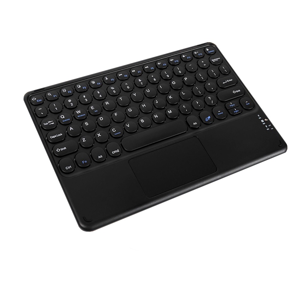 Bluetooth-tangentbord med runda tangenter och pekplatta - Kompatibelt med iPad, surfplattor och smartphones Black