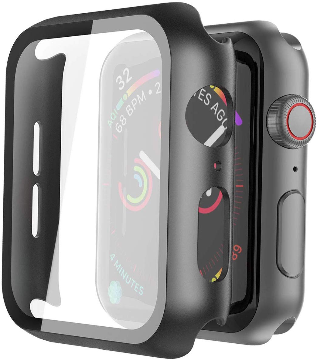Skärmskydd Apple Watch 4/5/6 (44 mm) Apple Watch SE (44 mm) härdat glas Svart