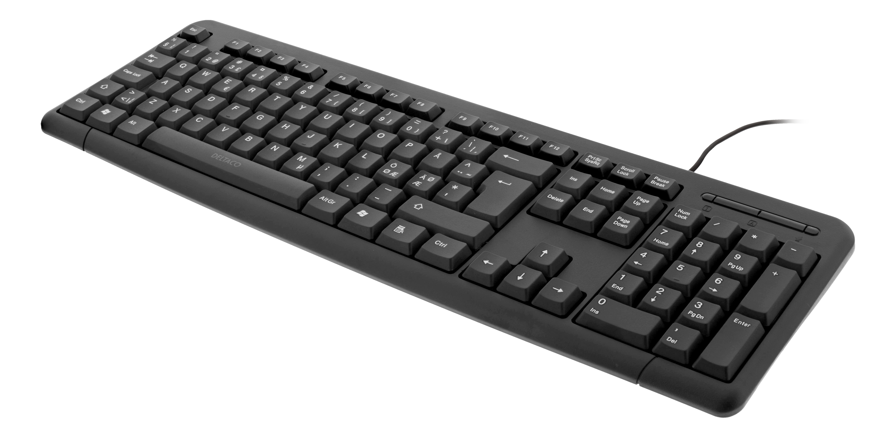 Tangentbord, nordisk, USB, svart