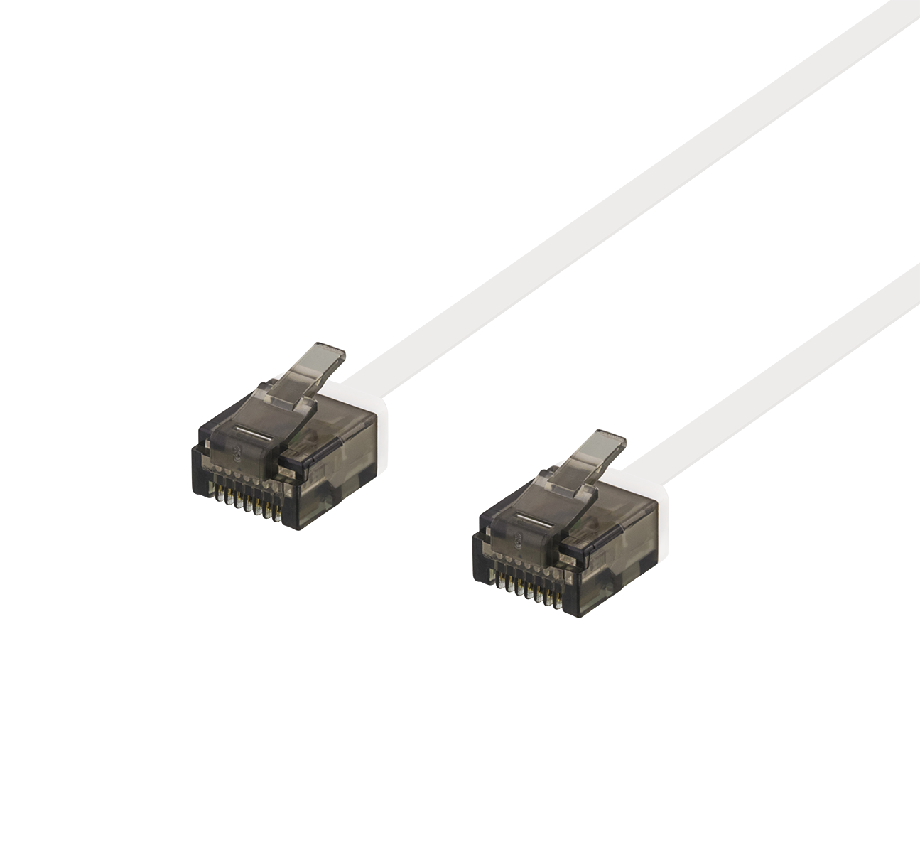 U/UTP Cat6a patch cable, flat, 0.3m, 1mm thick, white