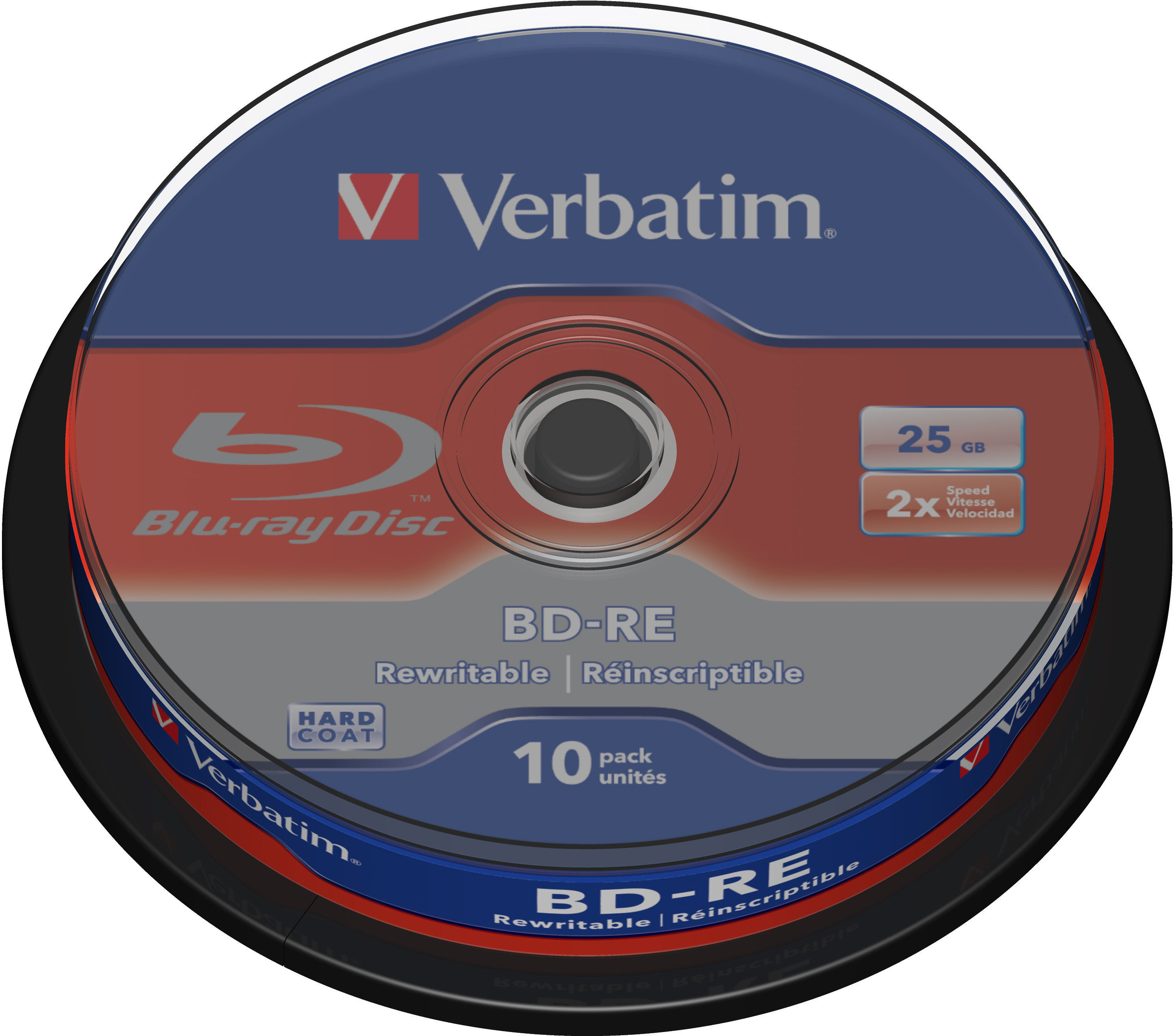 BD-RE SL, 2x, 25GB/200min, 10-pack spindel, Hard Coat, MABL