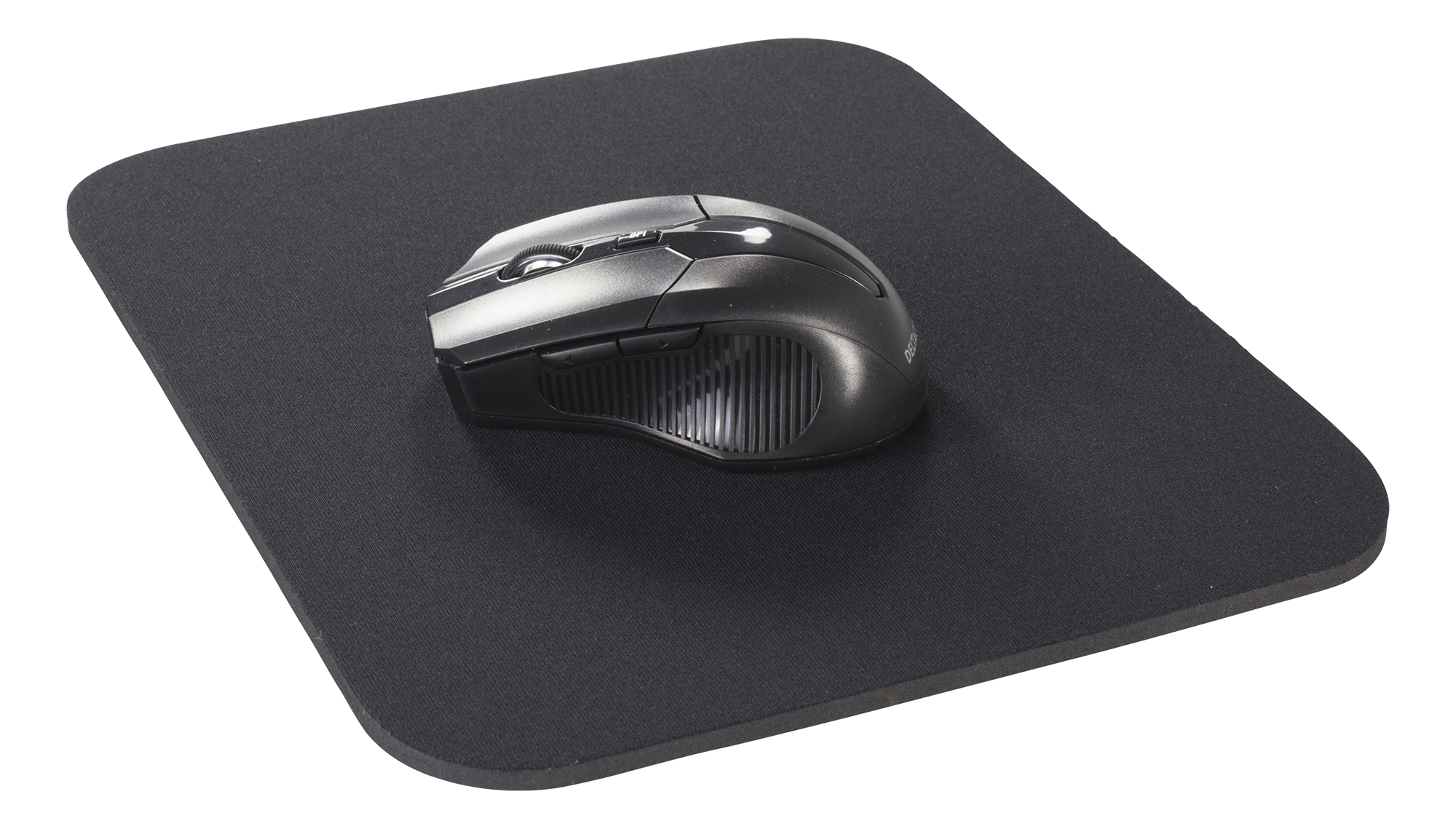 Mouse pad, fabric covered rubber, 6mm black
