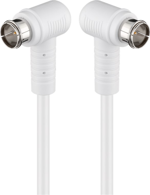 Vinklad SAT-antennkabel (80 dB), dubbelskärmad