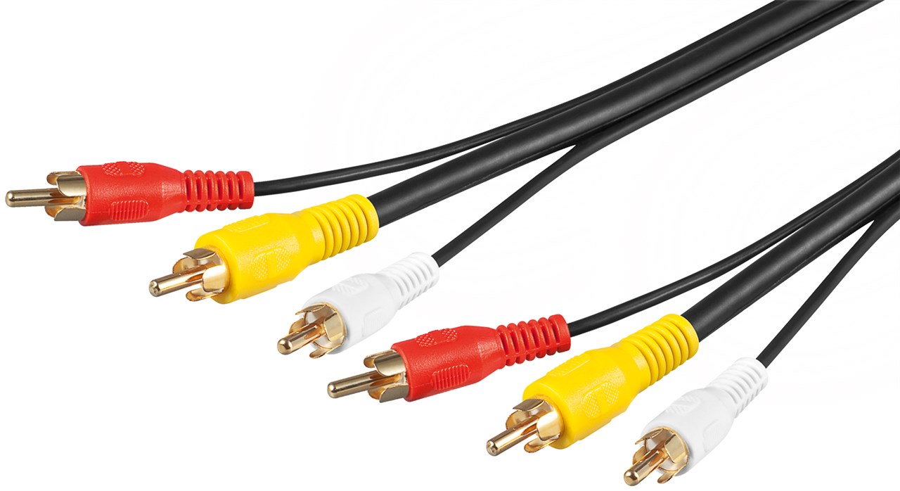 Kabel för komposit ljud-videoanslutning, 3x RCA med RG59-videokabel