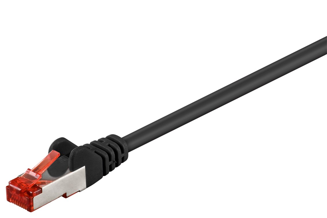 Patchkabel CAT 6, S/FTP (PiMF), svart, 0,15 m