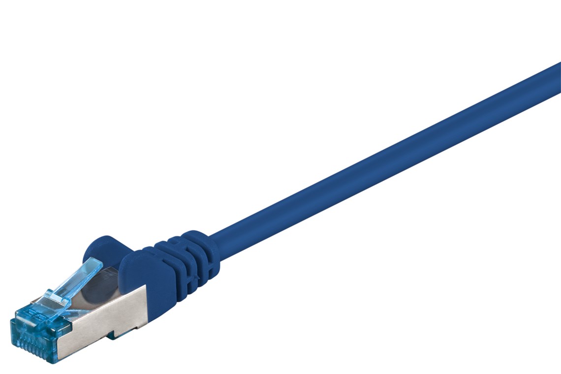 Patchkabel CAT 6A, S/FTP (PiMF), blå, 0,5 m