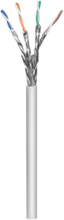 CAT 6A nätverkskabel, S/FTP (PiMF), grå