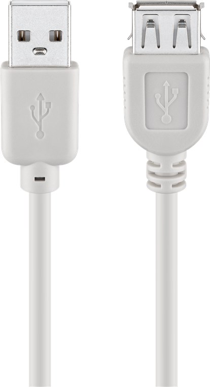 USB-A-förlängningskabel, 1,8 m, grå