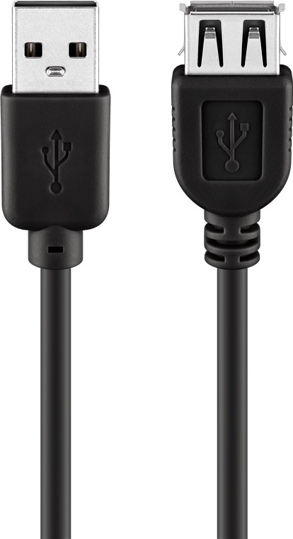 USB-A-förlängningskabel, 1,8 m, svart