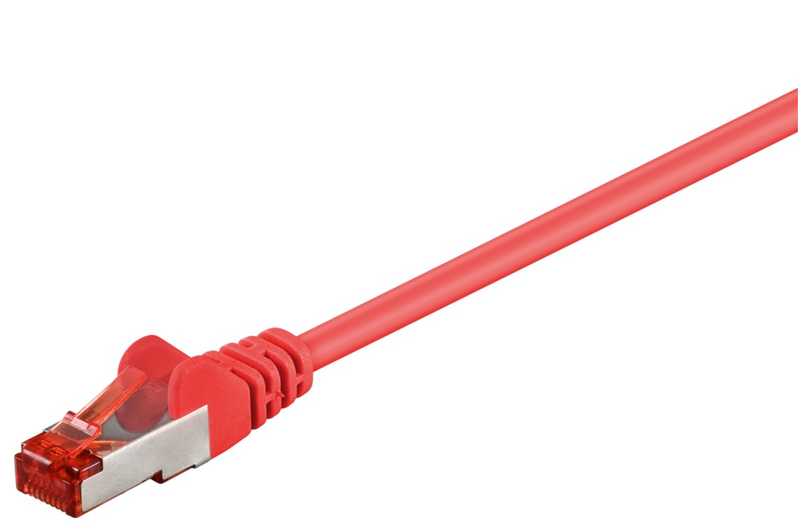Patchkabel CAT 6, S/FTP (PiMF), röd, 0,25 m