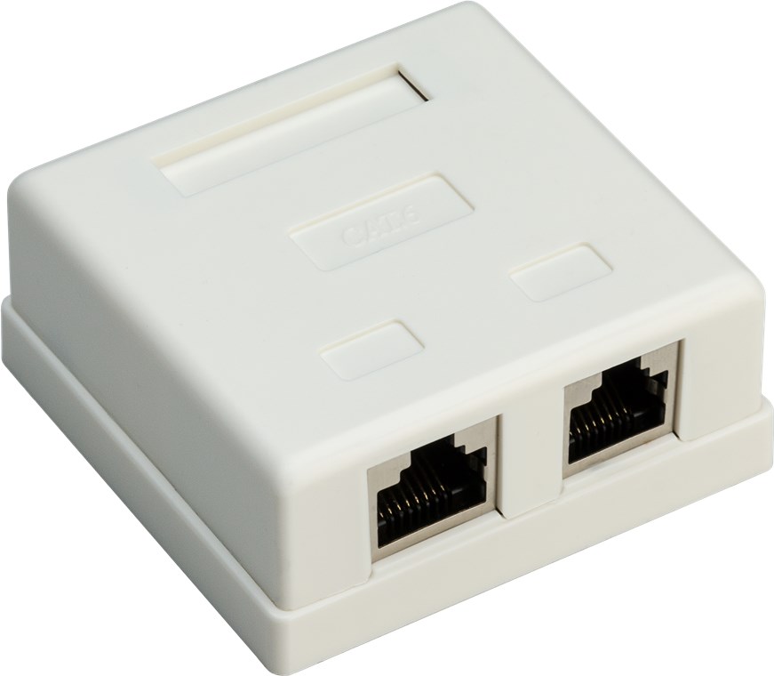 2-port RJ45-kopplingsdosa, CAT 6, STP