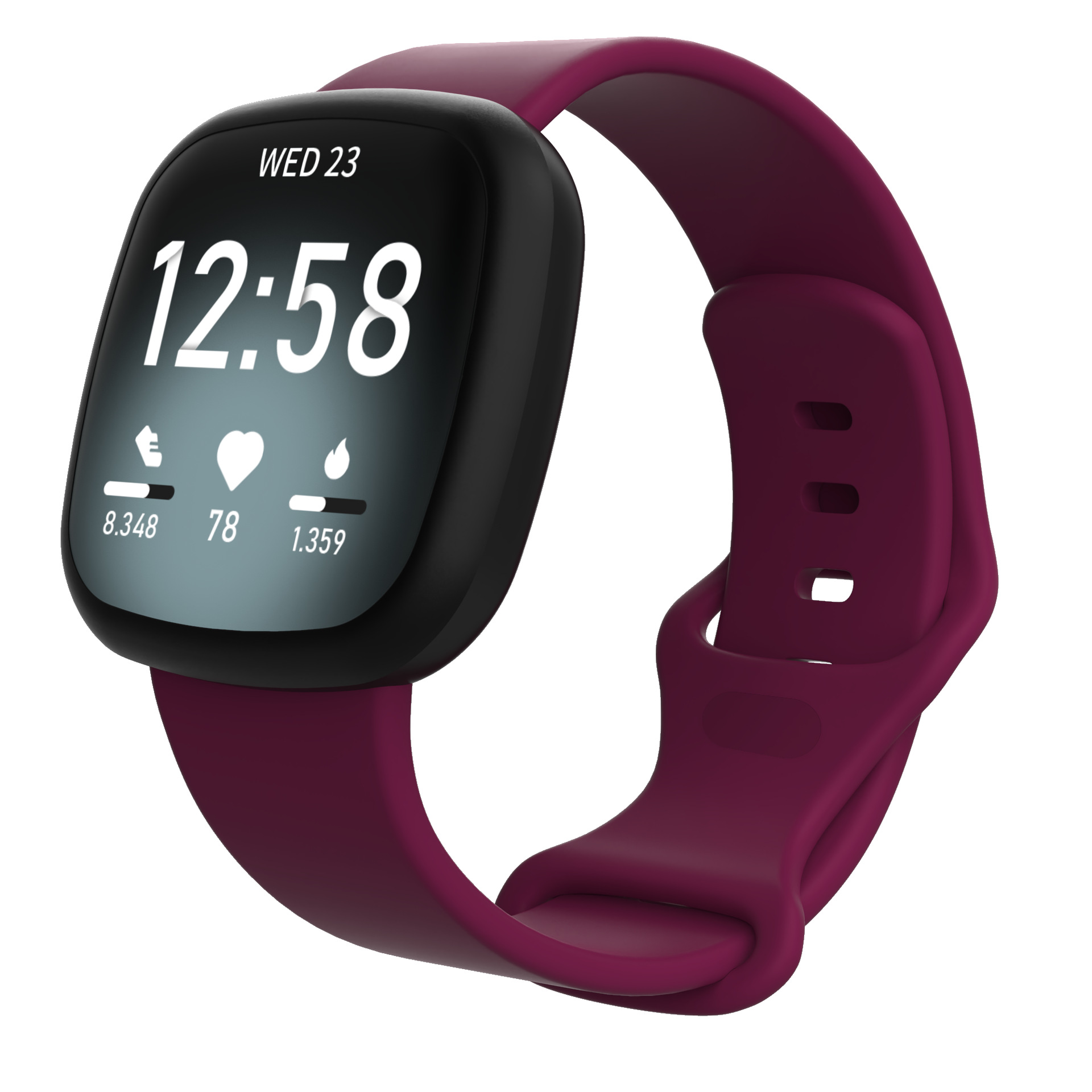 Fitbit Versa 3/Fitbit Sense armbånd silikon Burgundy (S)