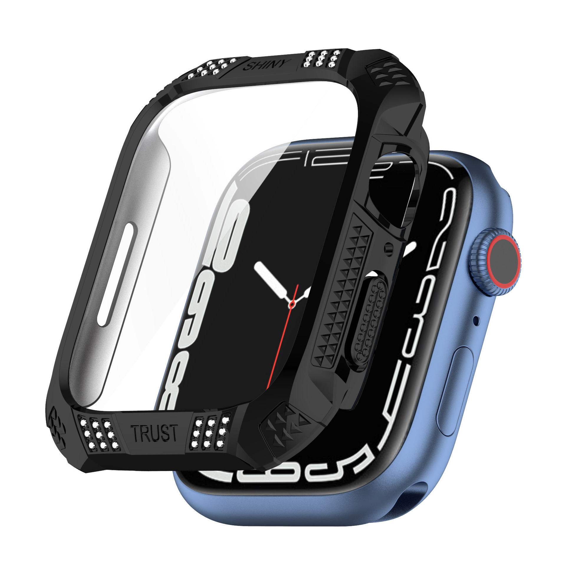 Watch 7 41 mm fodral PC/härdat glas Svart
